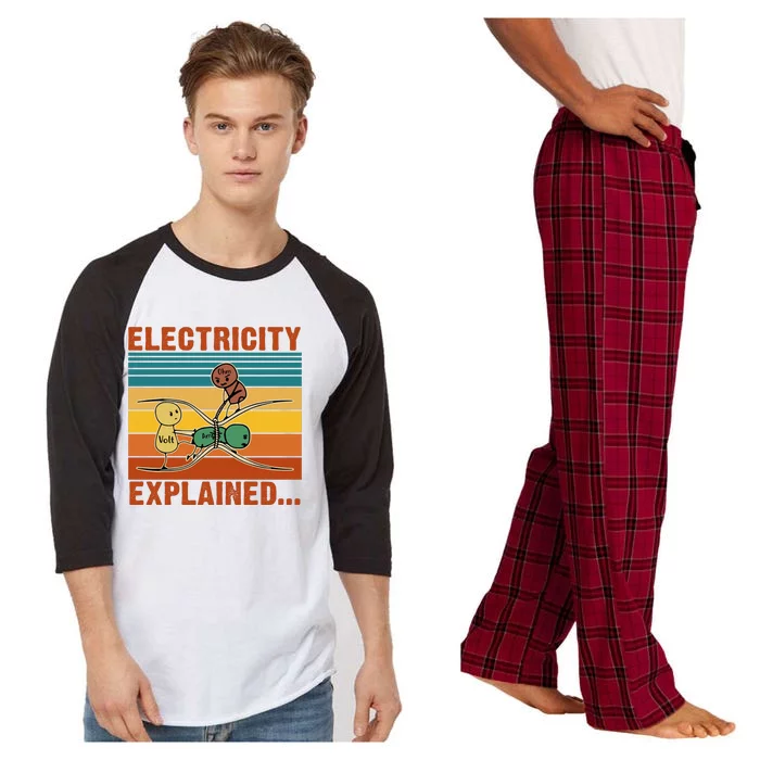 Electricity Explained Funny Gift Raglan Sleeve Pajama Set