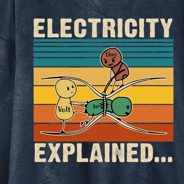 Electricity Explained Funny Gift Hooded Wearable Blanket