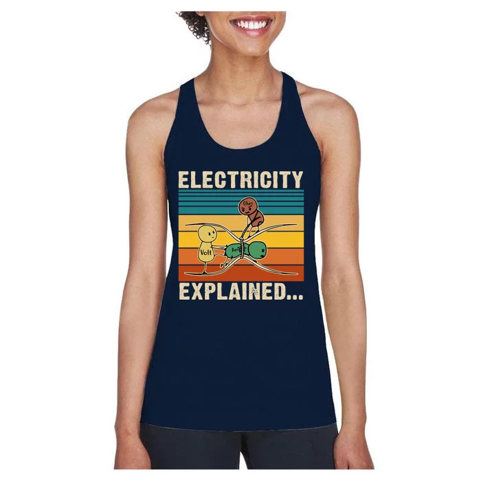 Electricity Explained Funny Gift Women's Racerback Tank