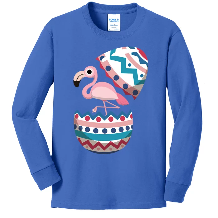 Easter Egg Flamingo Gift Happy Easter Cute Colorful Easter Egg Great Gift Kids Long Sleeve Shirt