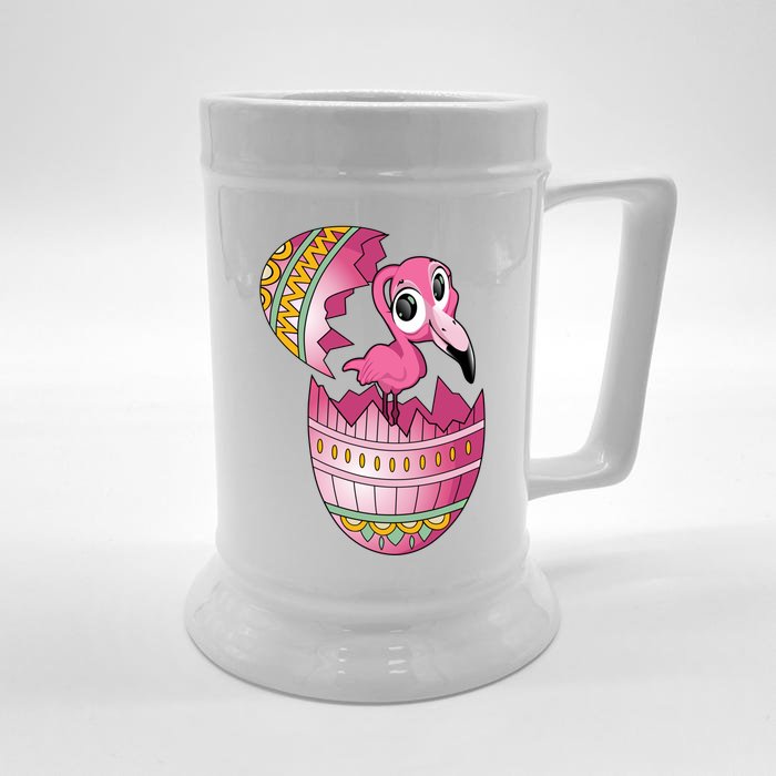 Easter Egg Flamingo Hatching Funny Flamingo Easter Egg Gift Front & Back Beer Stein