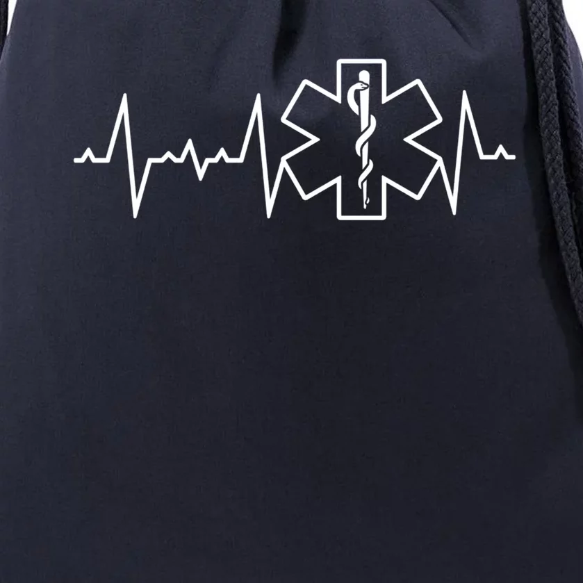 Ems Emt First Responder Heartbeat Hero Novelty Great Gift Drawstring Bag