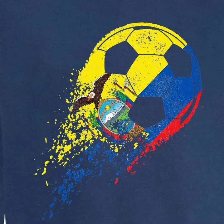 Ecuador Ecuadorian Flag Fan Pride Soccer Player Garment-Dyed Sweatshirt