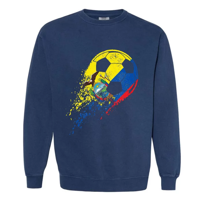 Ecuador Ecuadorian Flag Fan Pride Soccer Player Garment-Dyed Sweatshirt