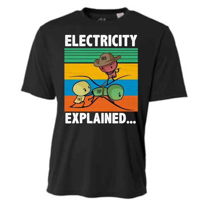 Electricity Explained Funny Cooling Performance Crew T-Shirt