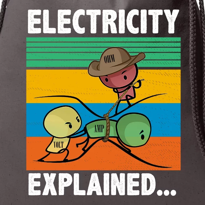 Electricity Explained Funny Drawstring Bag