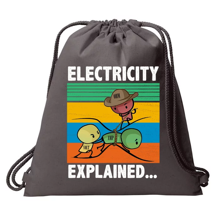 Electricity Explained Funny Drawstring Bag