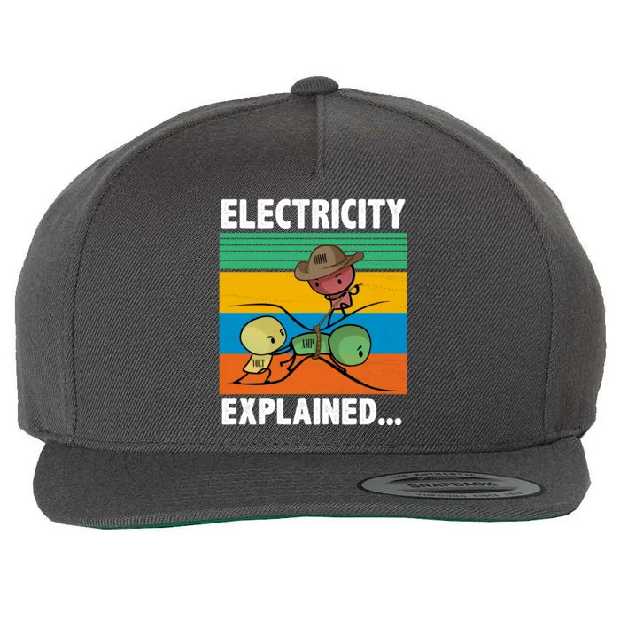 Electricity Explained Funny Wool Snapback Cap