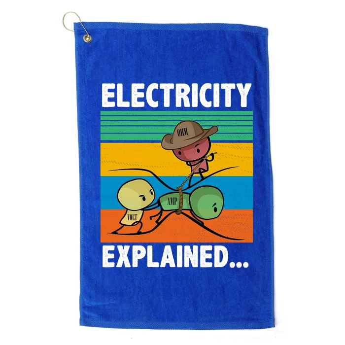 Electricity Explained Funny Platinum Collection Golf Towel