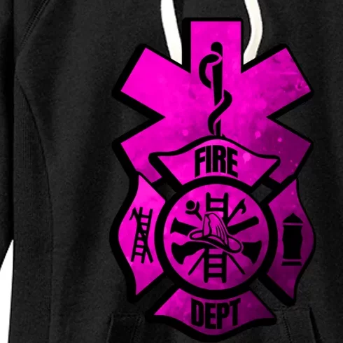 Emt Ems Fire Rescue Pink Usa Firefighter American Paramedic Gift Women's Fleece Hoodie