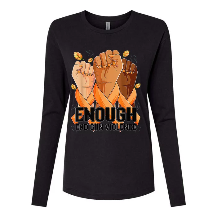 Enough End Gun Violence Awareness Day Wear Orange Womens Cotton Relaxed Long Sleeve T-Shirt