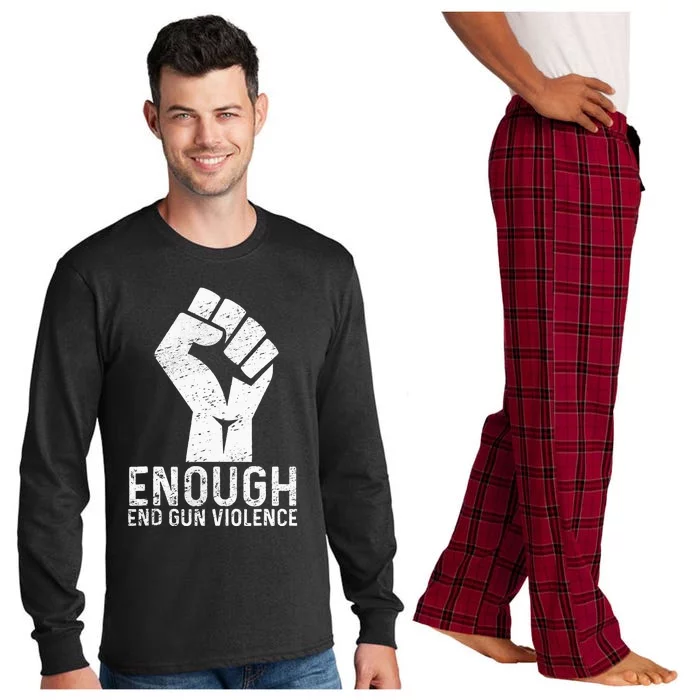 Enough End Gun Violence No Gun Awareness Day Wear Orange Long Sleeve Pajama Set