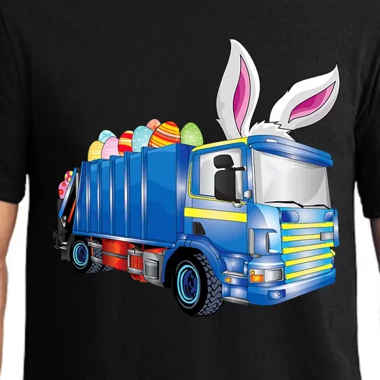 Easter Egg Garbage Truck Funny Gift Easter Bunny Basket Gift Pajama Set