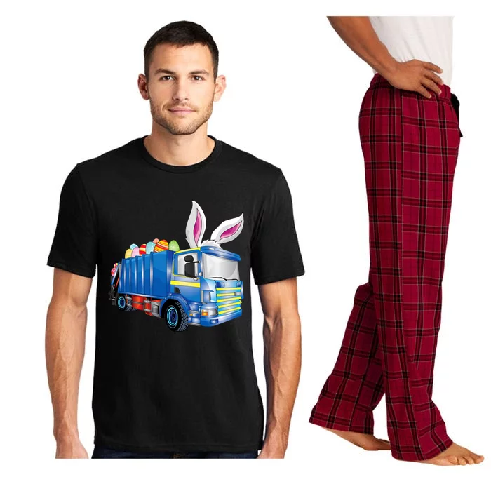 Easter Egg Garbage Truck Funny Gift Easter Bunny Basket Gift Pajama Set