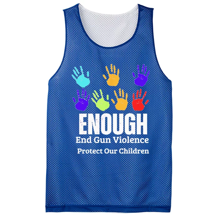 Enough End Gun Violence Protect Our Children Wear Orange Mesh Reversible Basketball Jersey Tank