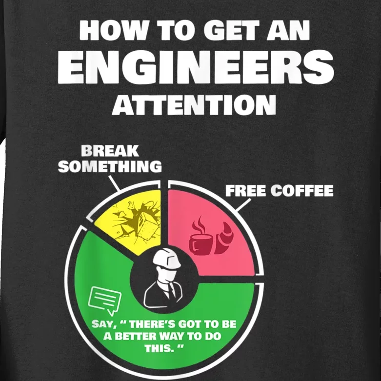 Engineer Engineering Gifts How To Get Engineers Attention Kids Long Sleeve Shirt