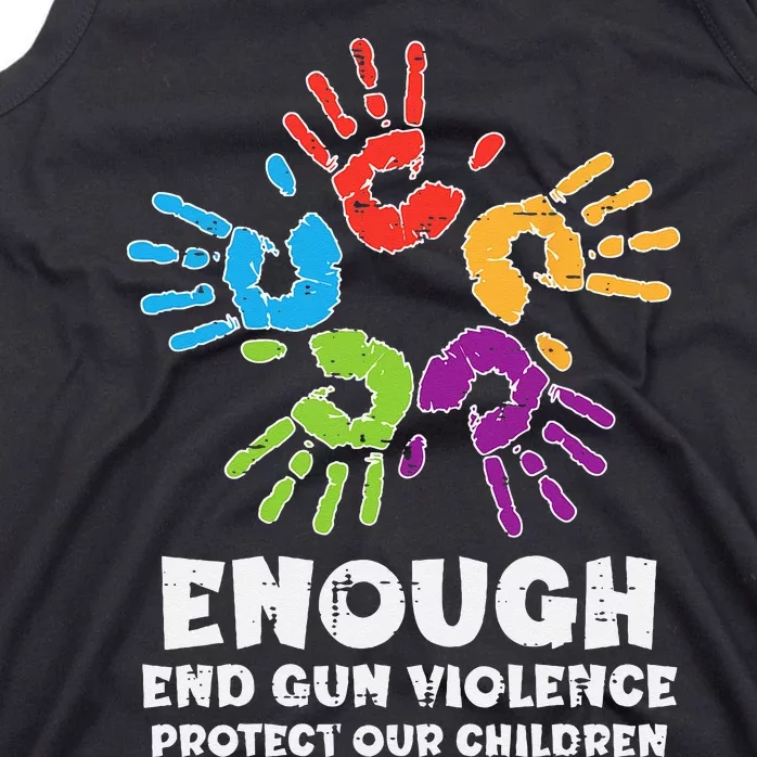 Enough End Gun Violence Protect Our Children Orange Mom Dad Tank Top