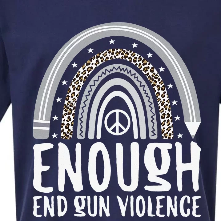 Enough End Gun Violence Awareness Day Rainbow Wear Orange Sueded Cloud Jersey T-Shirt