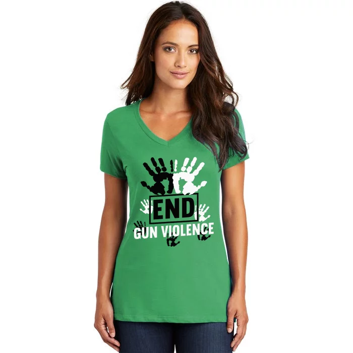 Enough End Gun Violence Awareness Day In June Wear Orange Women's V-Neck T-Shirt