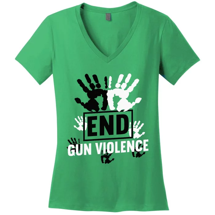 Enough End Gun Violence Awareness Day In June Wear Orange Women's V-Neck T-Shirt