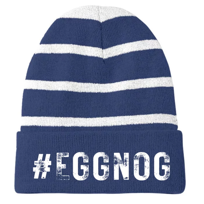 Eggnog Striped Beanie with Solid Band