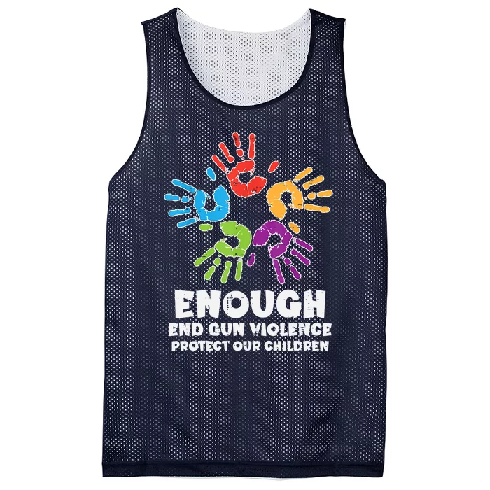 Enough End Gun Violence Protect Our Children Orange Mom Dad Mesh Reversible Basketball Jersey Tank