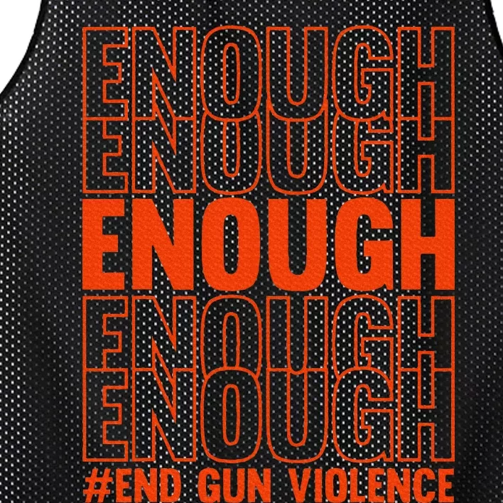 Enough End Gun Violence Protect Our Children Orange Mom Dad Mesh Reversible Basketball Jersey Tank