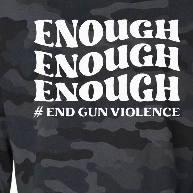 Enough End Gun Violence Awareness Day Groovy Wear Orange Cropped Pullover Crew