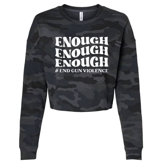 Enough End Gun Violence Awareness Day Groovy Wear Orange Cropped Pullover Crew