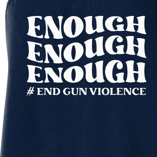 Enough End Gun Violence Awareness Day Groovy Wear Orange Women's Racerback Tank