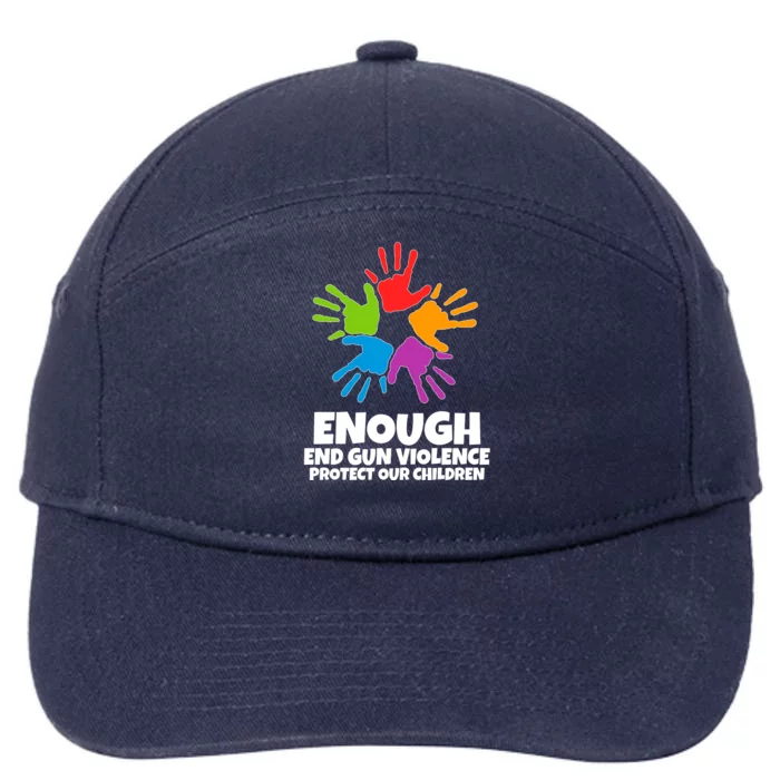 Enough End Gun Violence Protect Our Children Handprint 7-Panel Snapback Hat