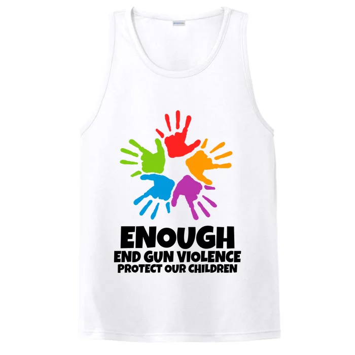 Enough End Gun Violence Protect Our Children Handprint Performance Tank