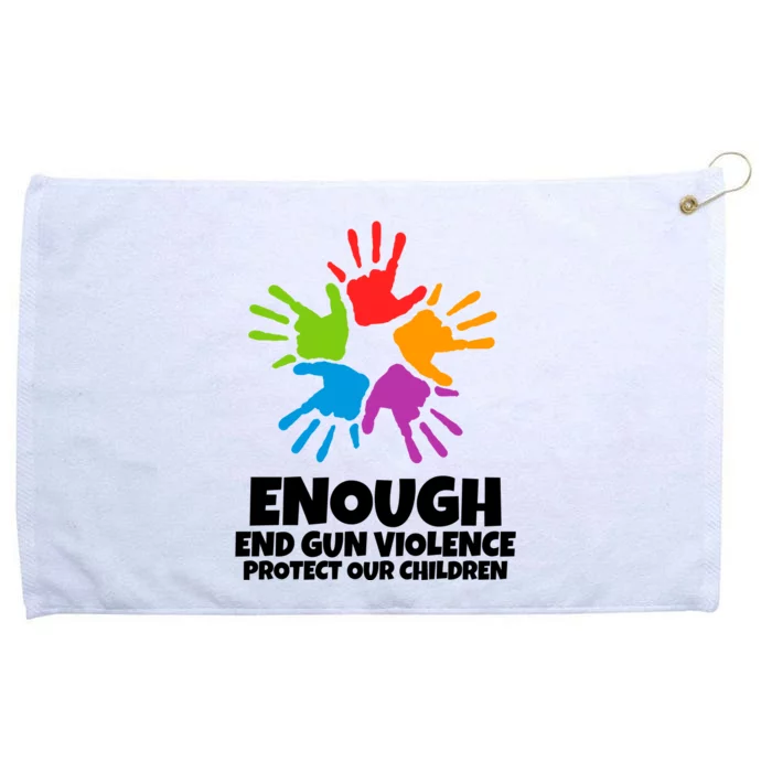 Enough End Gun Violence Protect Our Children Handprint Grommeted Golf Towel