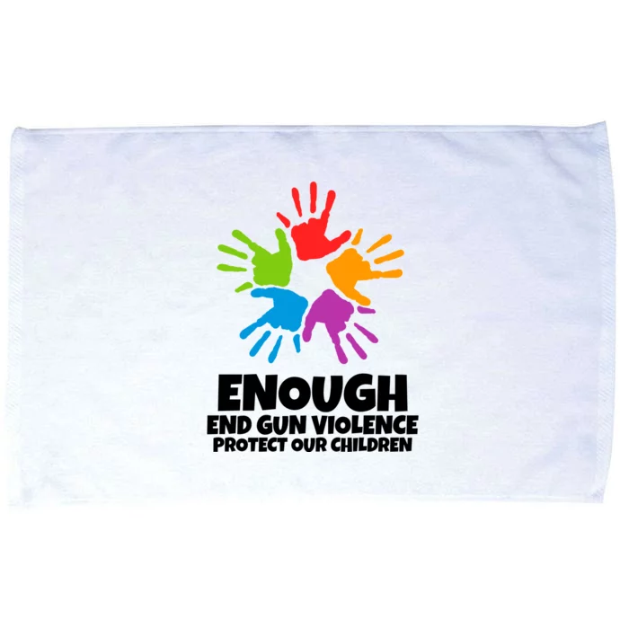 Enough End Gun Violence Protect Our Children Handprint Microfiber Hand Towel