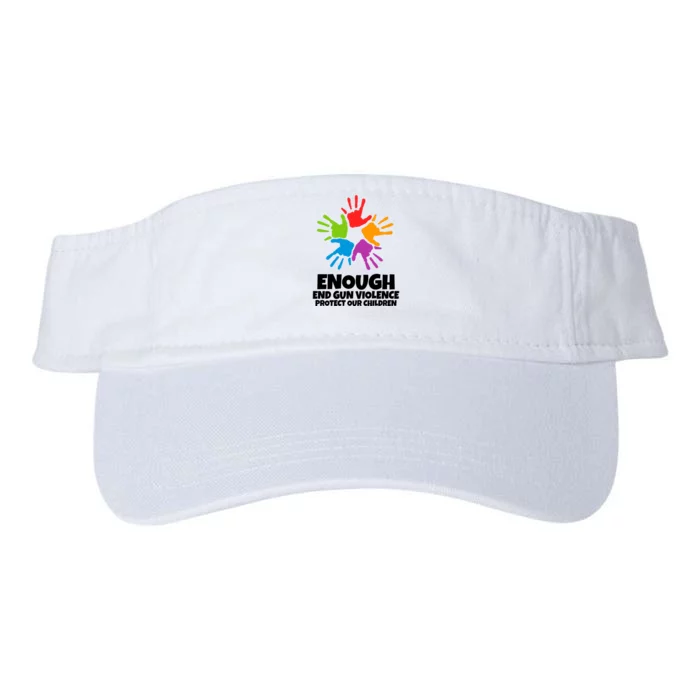 Enough End Gun Violence Protect Our Children Handprint Valucap Bio-Washed Visor