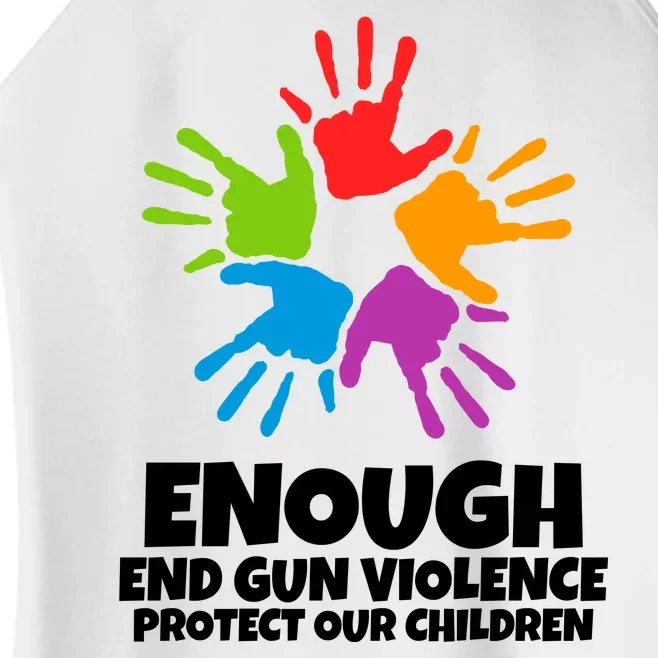 Enough End Gun Violence Protect Our Children Handprint Women’s Perfect Tri Rocker Tank