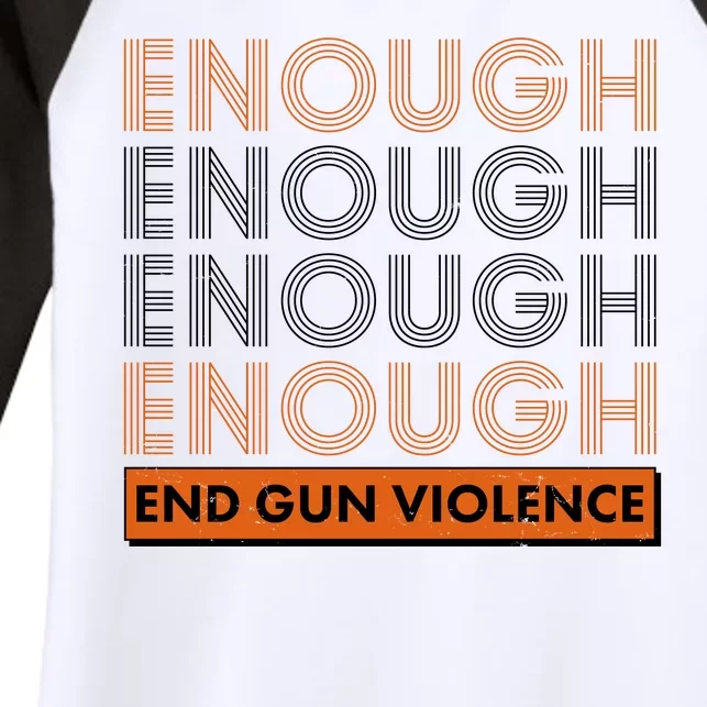 Enough End Gun Violence Women's Tri-Blend 3/4-Sleeve Raglan Shirt