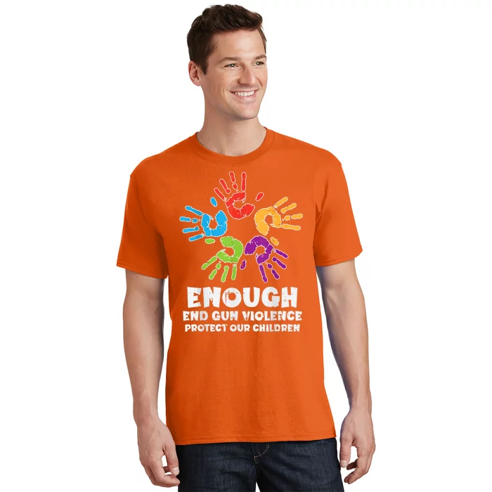 Enough End Gun Violence Protect Our Children Orange Mom Dad T-Shirt