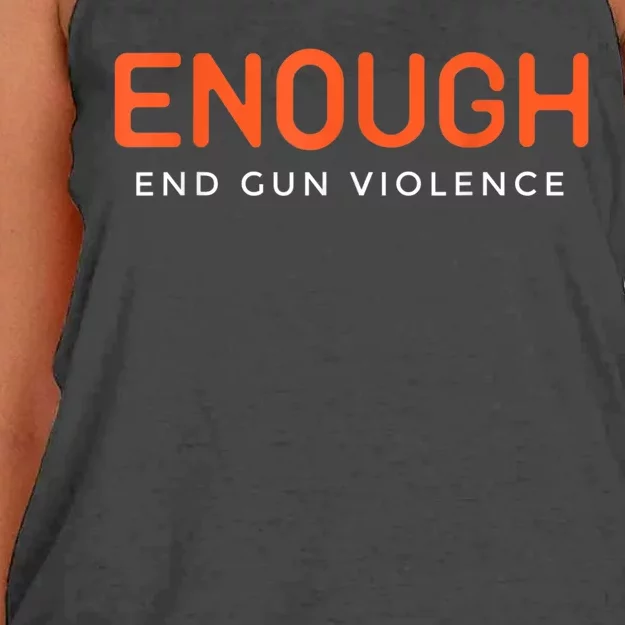 Enough End Gun Violence No Gun Awareness Day Wear Orange Women's Knotted Racerback Tank