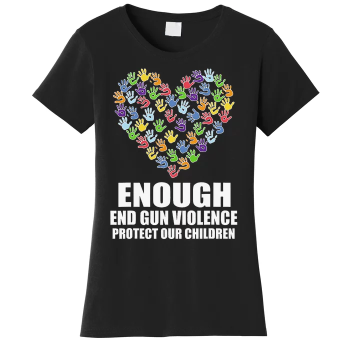 Enough End Gun Violence Protect Our Children Orange Mom Dad Women's T-Shirt