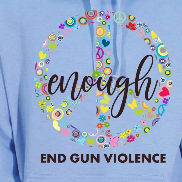 Enough End Gun Violence Peace Sign Unisex Surf Hoodie