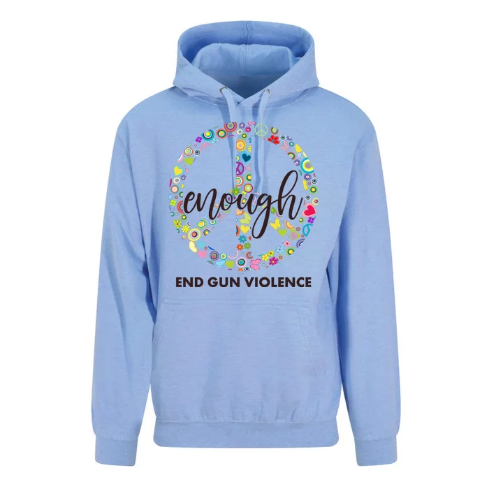 Enough End Gun Violence Peace Sign Unisex Surf Hoodie