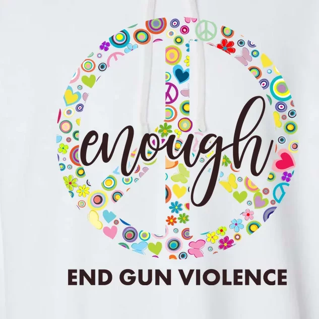 Enough End Gun Violence Peace Sign Garment-Dyed Fleece Hoodie