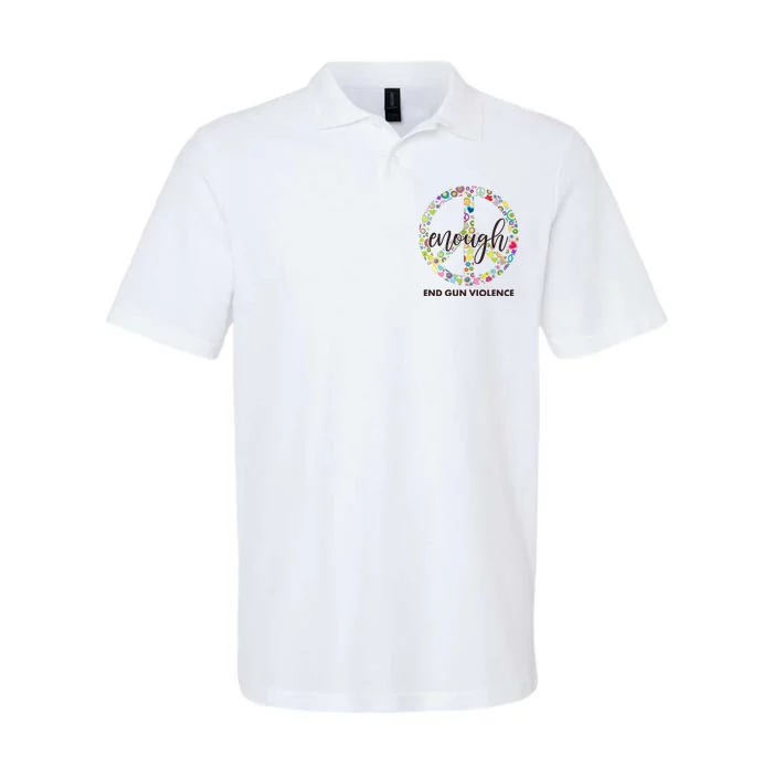 Enough End Gun Violence Peace Sign Softstyle Adult Sport Polo