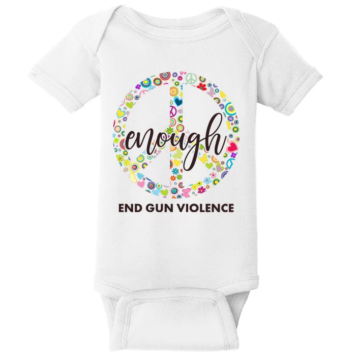 Enough End Gun Violence Peace Sign Baby Bodysuit