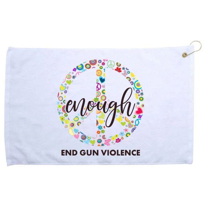 Enough End Gun Violence Peace Sign Grommeted Golf Towel