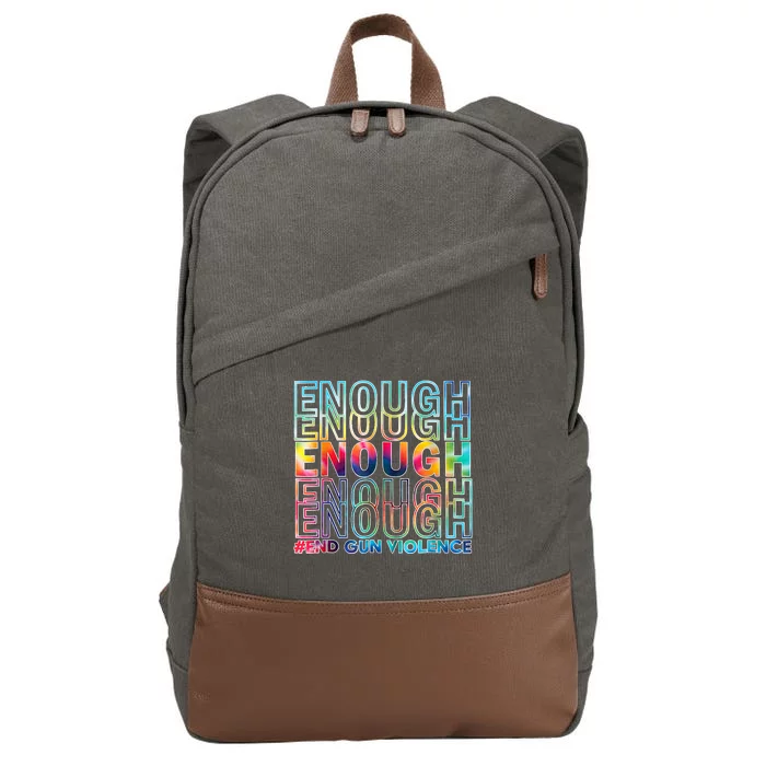 Enough End Gun Violence Awareness Day Wear Orange Cotton Canvas Backpack