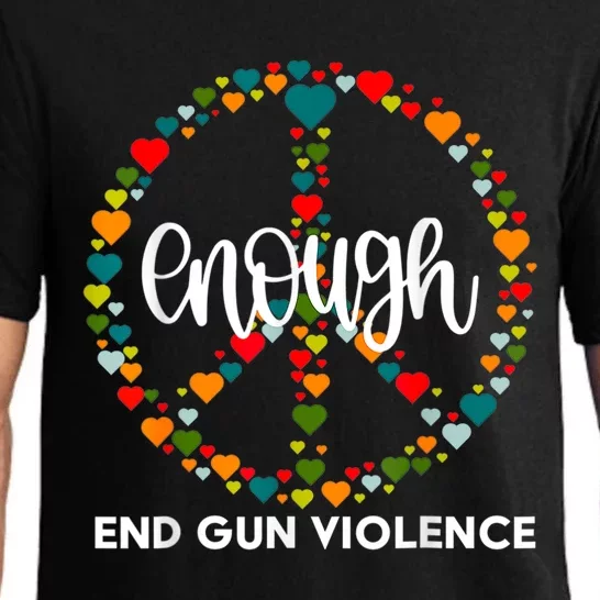 Enough End Gun Violence | Wear Orange Peace Sign Pajama Set