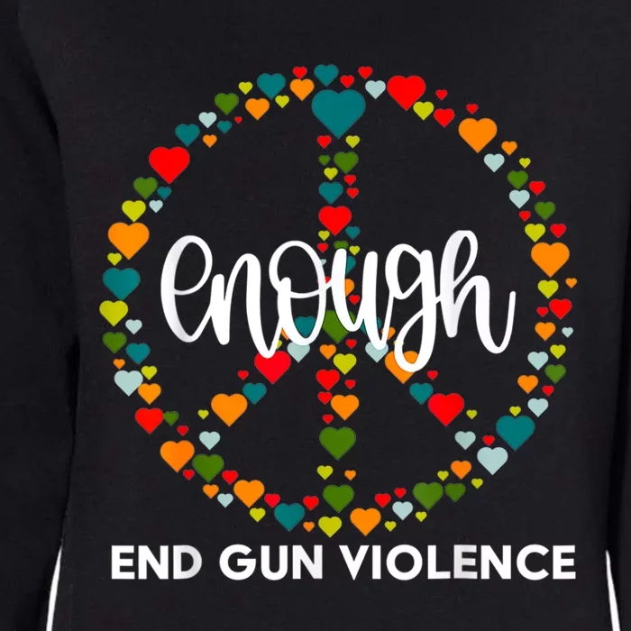 Enough End Gun Violence | Wear Orange Peace Sign Womens California Wash Sweatshirt