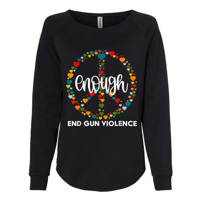 Enough End Gun Violence | Wear Orange Peace Sign Womens California Wash Sweatshirt